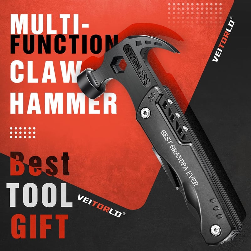 Father's Day Multitool Hammer - Unique Gift for Grandpa