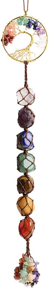 Tree of Life 7 Chakra Healing Crystal Wall Ornament