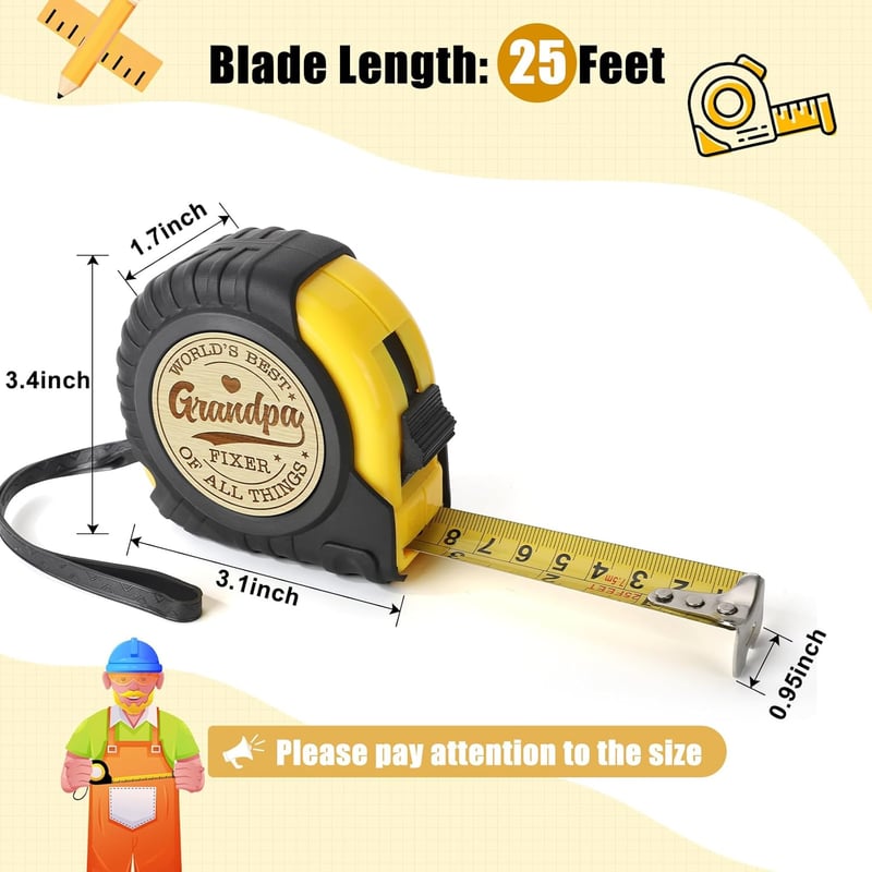 Funny Engraved Tape Measure for Grandpa - Perfect Father's Day Gift