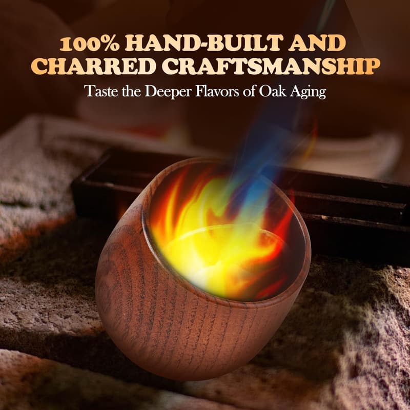 Handcrafted Wooden Whiskey Tumblers Set of 2 - Campfire-Ready