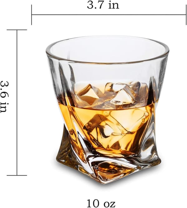 Whiskey Glass Set of 4 – 10 oz Crystal Tumblers in Gift Box