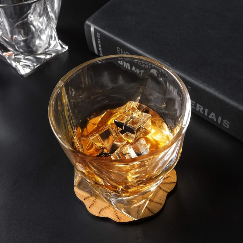 Whiskey Glass Set of 4 – 10 oz Crystal Tumblers in Gift Box
