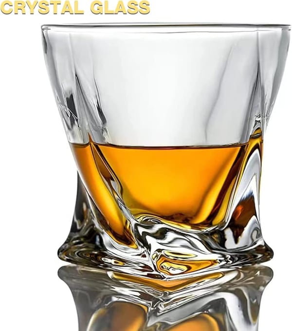 Old Fashioned Whiskey Glasses Set with Ice Molds - Gift for Men