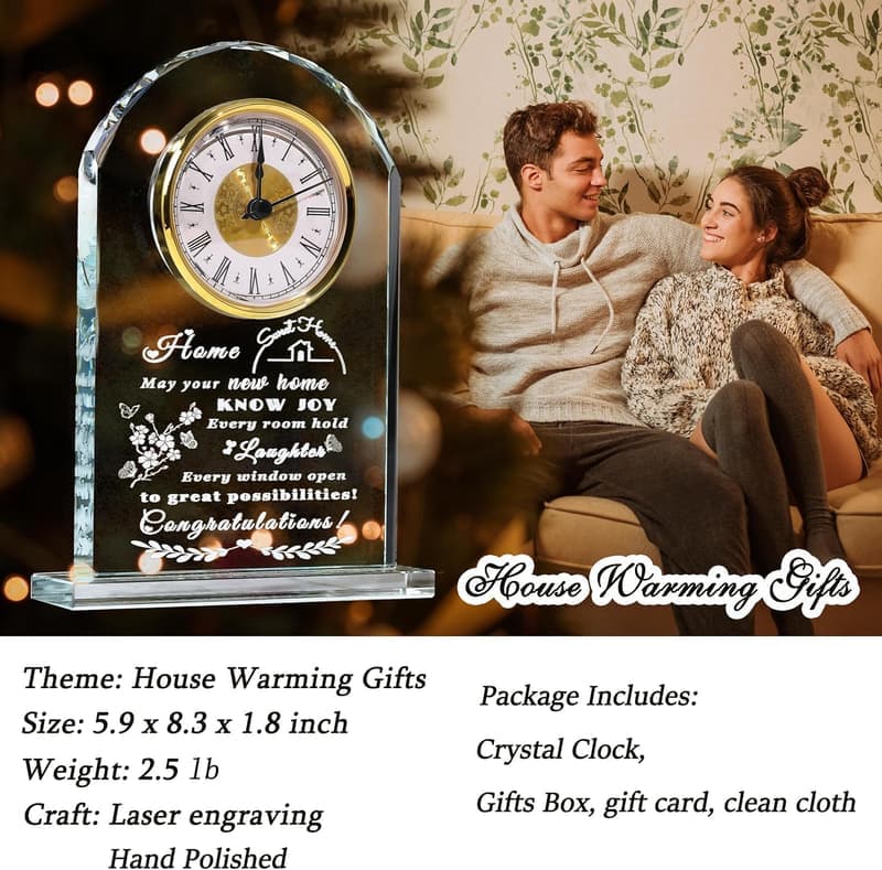 Crystal LED Clock - Unique Housewarming Gift for New Homeowners