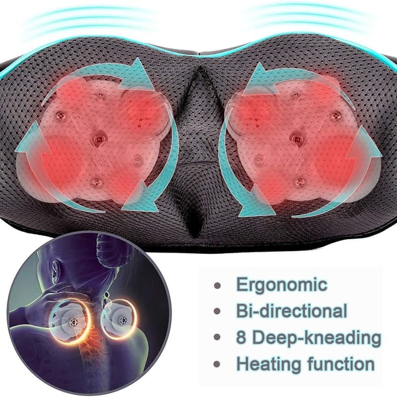 Shiatsu Neck and Shoulder Massager with Heat – Perfect Gift for All