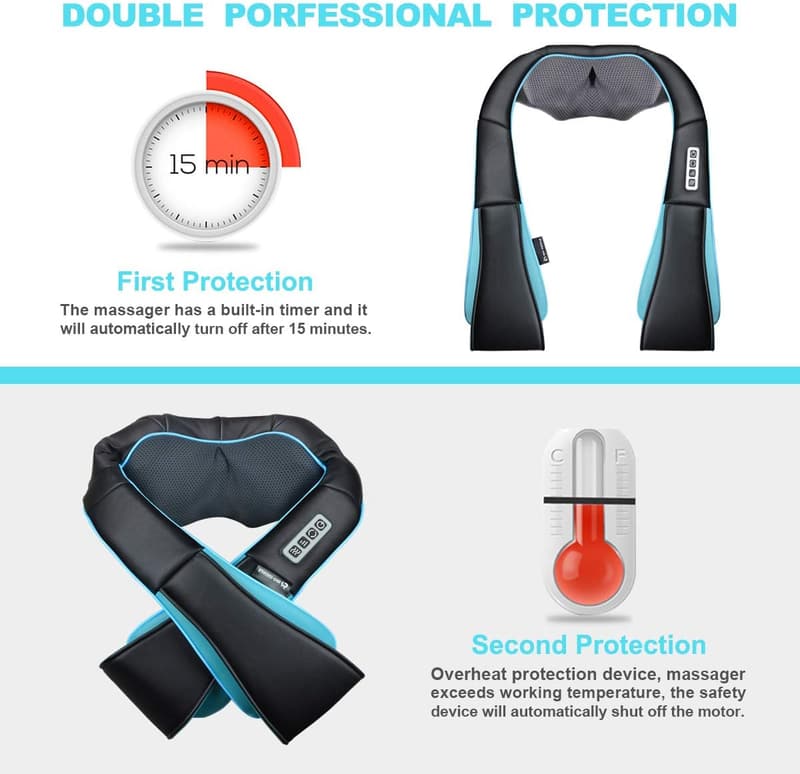 Shiatsu Neck and Shoulder Massager with Heat – Perfect Gift for All