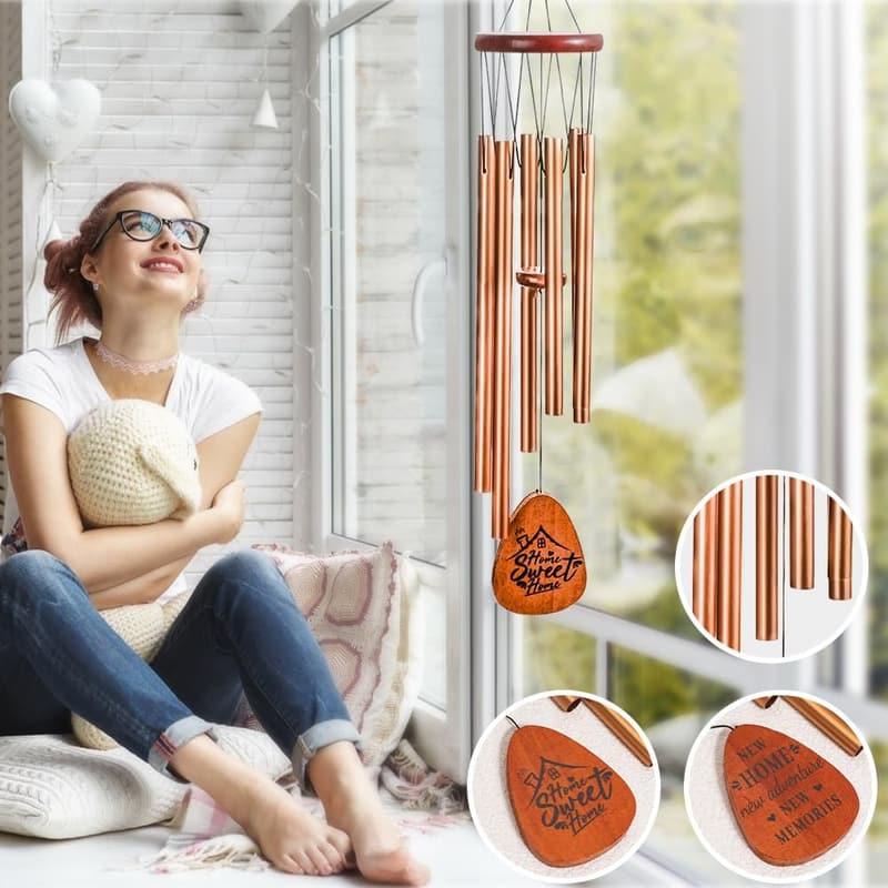 Housewarming Gift Set: Serving Board & Wind Chime Baskets