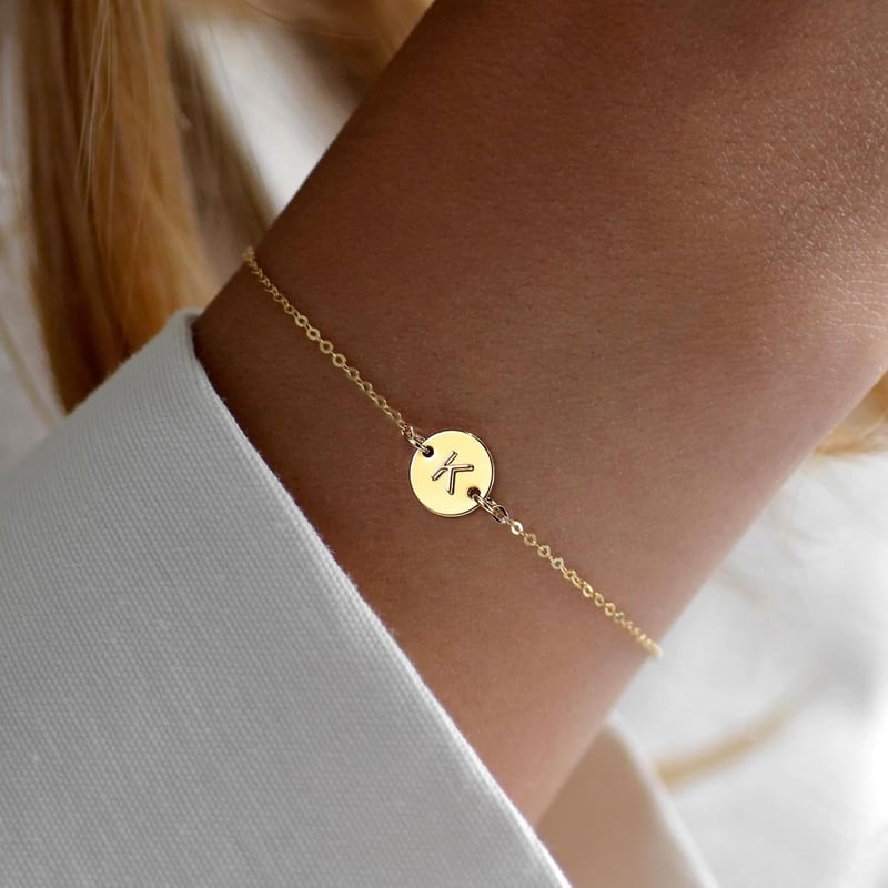 Personalized Gold Initial Bracelet for Women