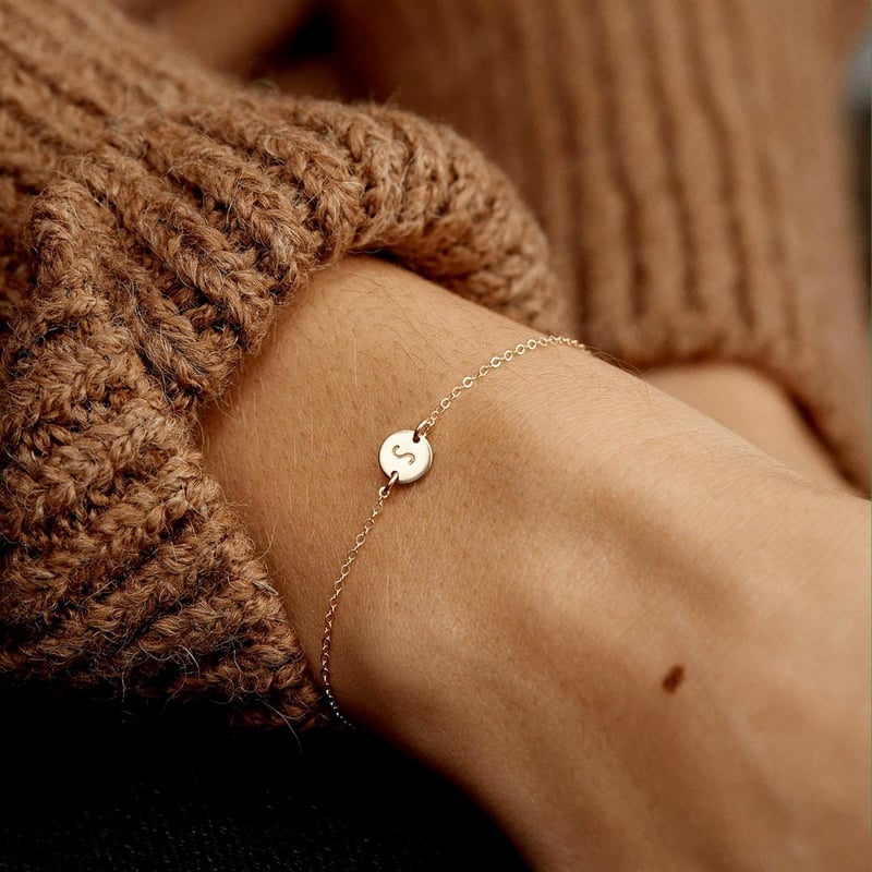 Personalized Gold Initial Bracelet for Women