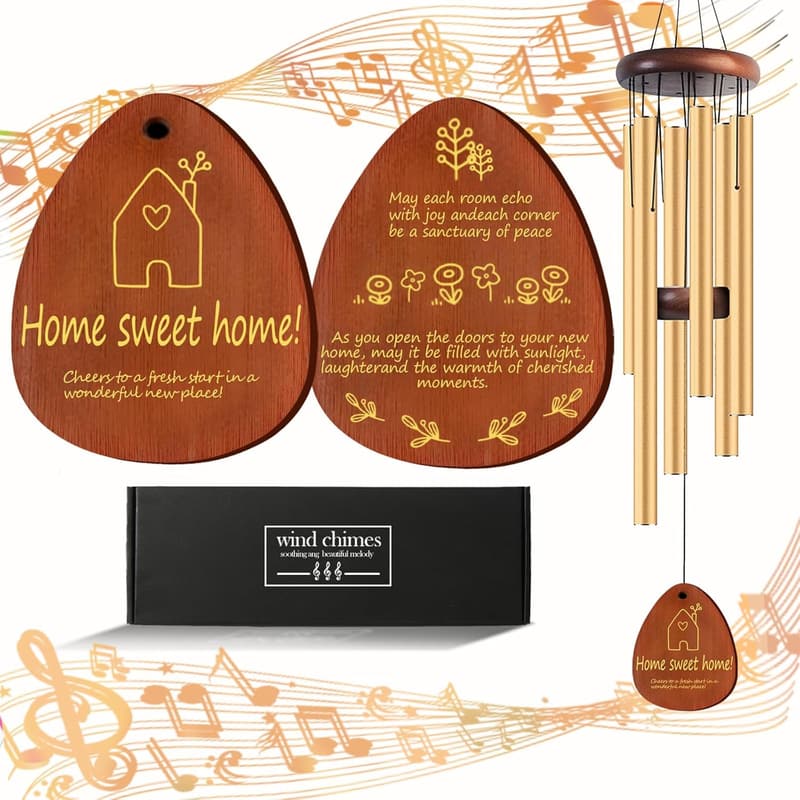 Home Sweet Home Wind Chimes - 25.5 Inch Housewarming Gift