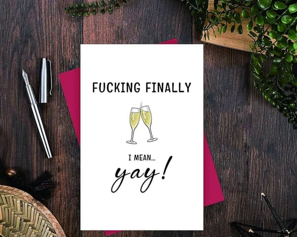 Humorous Wedding Card for Marriage Congratulations