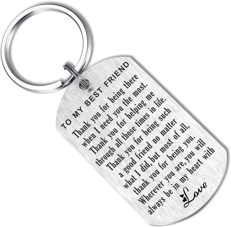 Engraved Keychain Necklace for Women's Birthday Gift