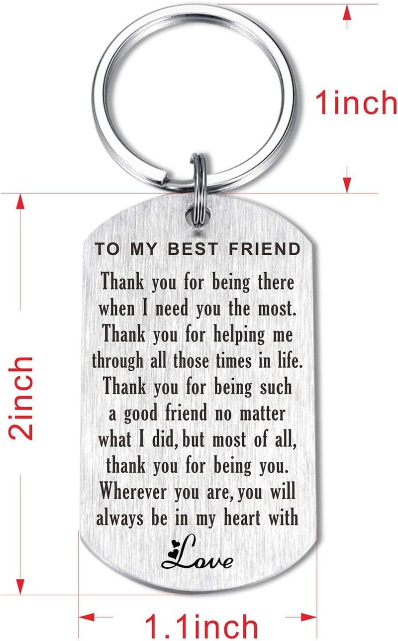 Engraved Keychain Necklace for Women's Birthday Gift