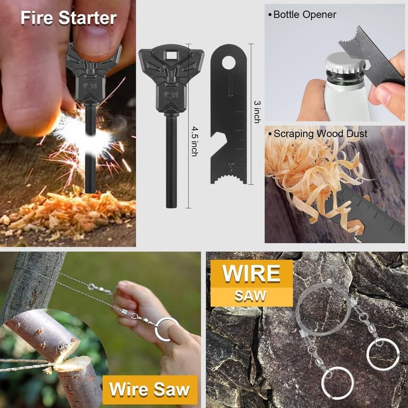 19-in-1 Emergency Survival Kit for Men - Camping & Fishing Gear