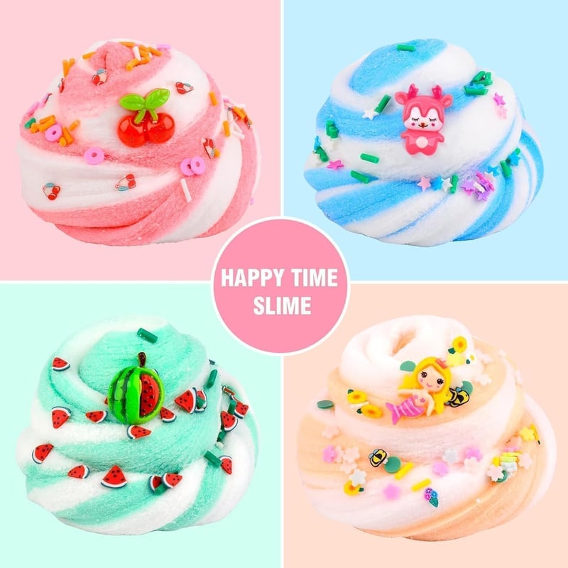 Kids Birthday Party Cloud Slime Kit - 6 Soft, Scented Packs