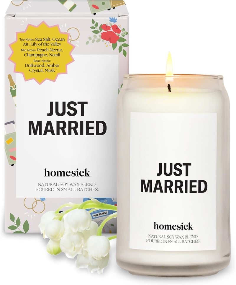 Just Married Scented Candle - 13.75 oz Soy Wax, Long-Lasting
