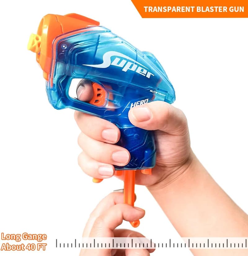 Nerf Mini Blaster Guns Set with Foam Darts - Kids Birthday Gift