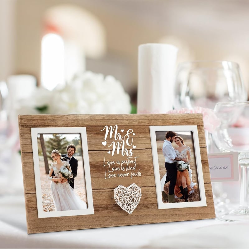 Mr & Mrs Personalized Photo Frame for Newlyweds