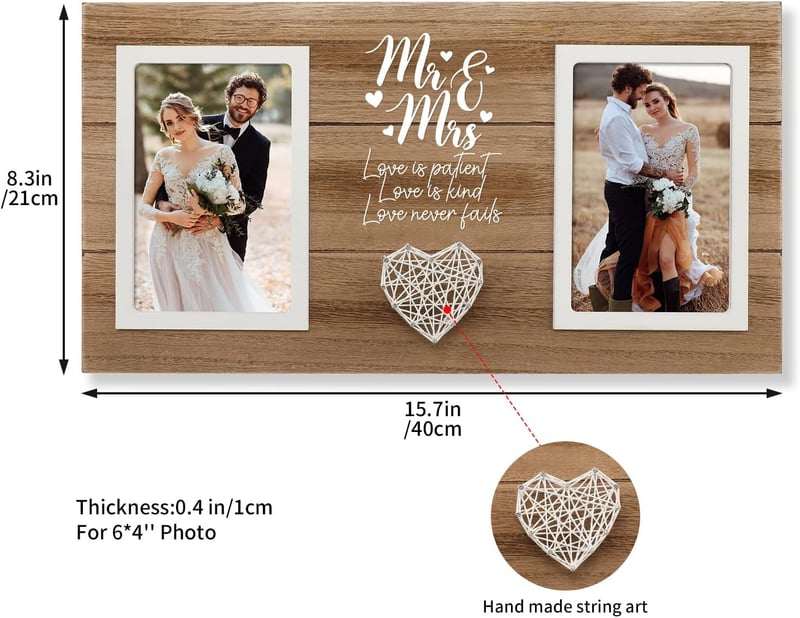 Mr & Mrs Personalized Photo Frame for Newlyweds