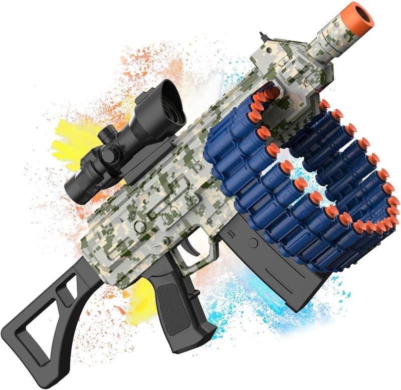 Outdoor Electric Toy Blaster with 100 Foam Darts for Kids