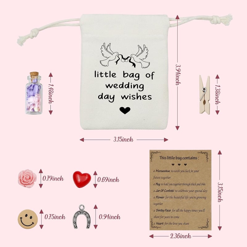 Wedding Day Wishes Bag - Beautiful Gift for Bride from Friend