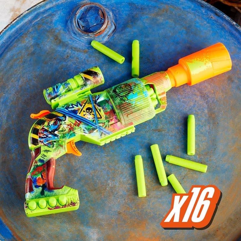 NERF Zombie Driller Dart Blaster with 16 Elite Darts