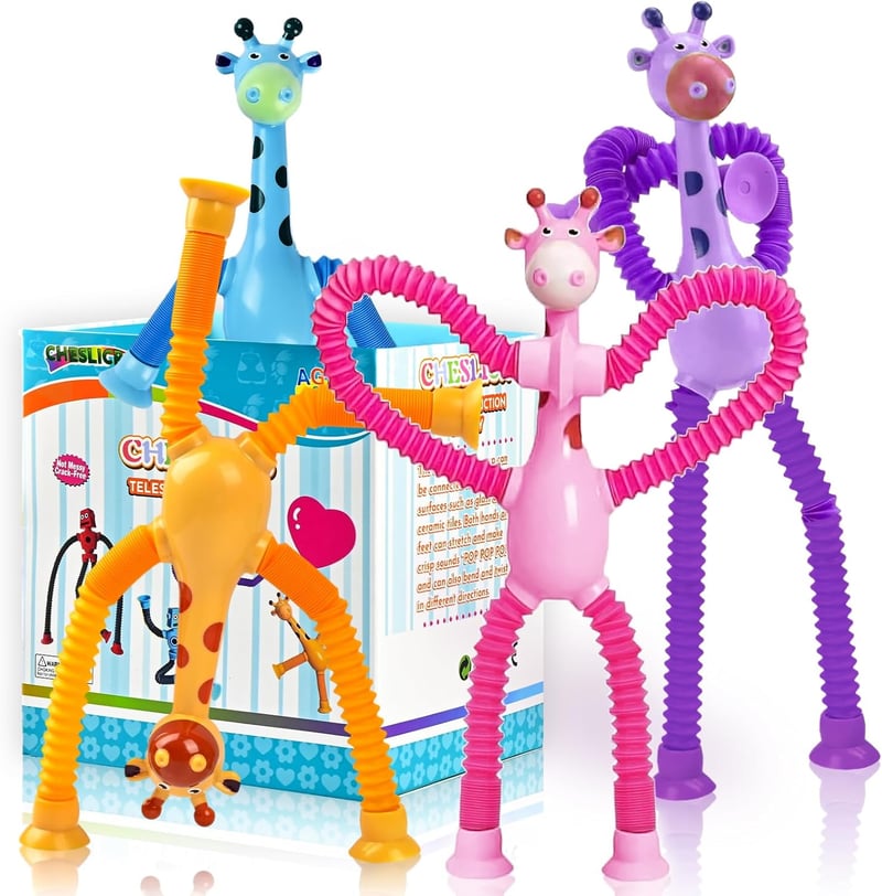Giraffe Sensory Toys Set for Toddlers - Fidget & Travel Fun
