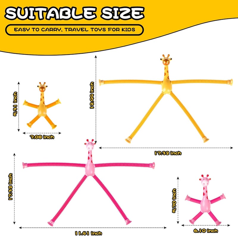 Giraffe Sensory Toys Set for Toddlers - Fidget & Travel Fun