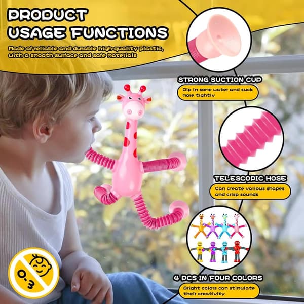 Giraffe Sensory Toys Set for Toddlers - Fidget & Travel Fun
