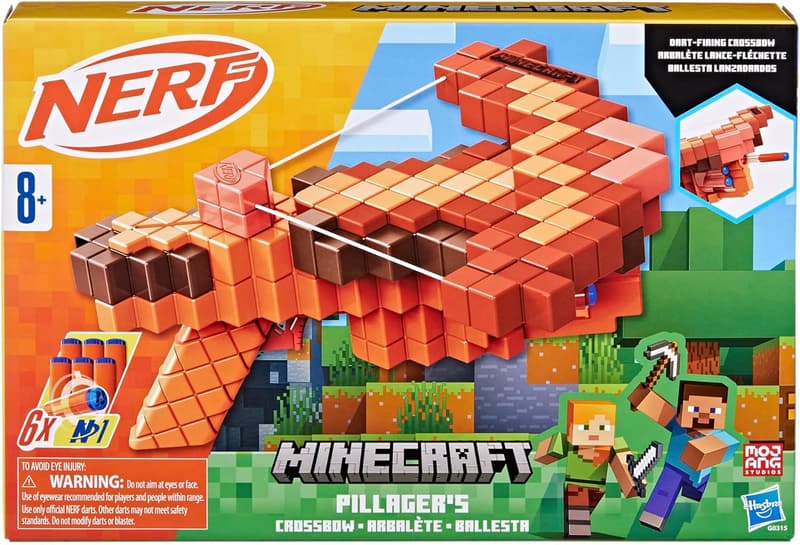 Nerf Minecraft Pillager's Crossbow Blaster with 6 Darts