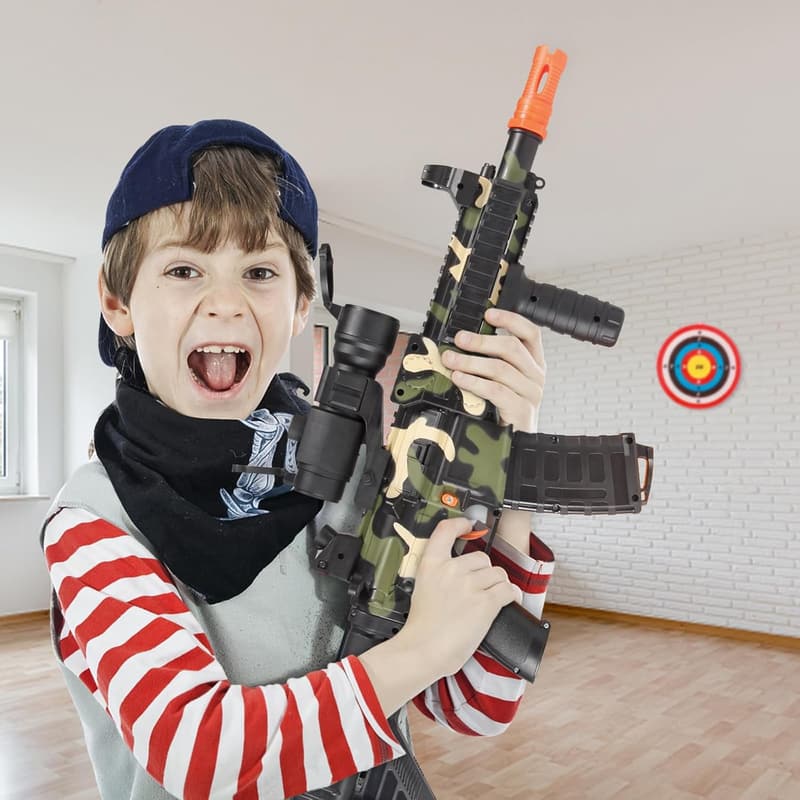 Electric Sniper Foam Blaster Gun with 120 Bullets - Ages 8-12