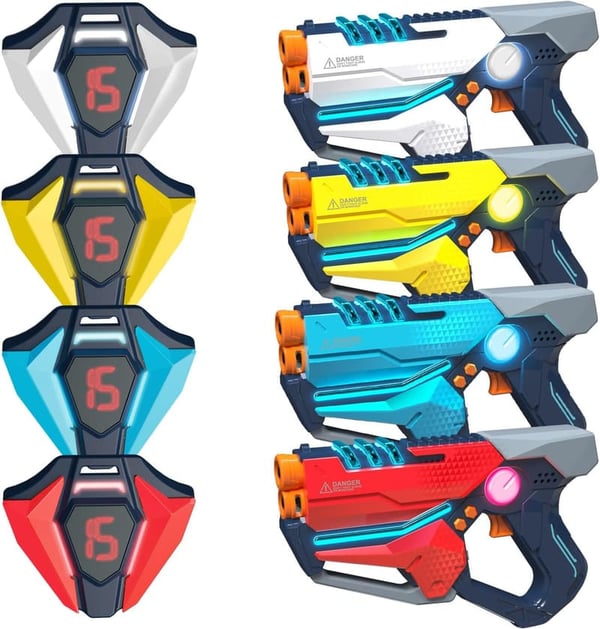 Laser Tag Set of 4 with Vest for Teens & Adults - Birthday Fun