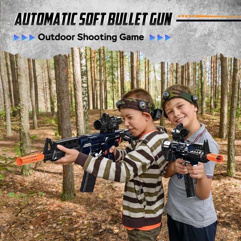 Electric Automatic Toy Gun with 100 Soft Bullets for Kids