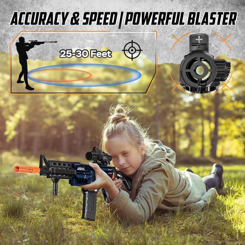 Electric Automatic Toy Gun with 100 Soft Bullets for Kids
