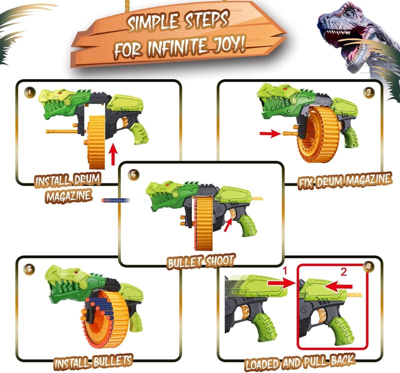 Foam Blaster Toy Gun with 120 Bullets - Ideal for Kids 6+