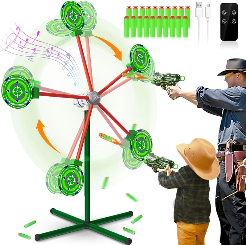 Kids' Outdoor Rocket Shooting Toy Set with 2 Guns & 20 Darts