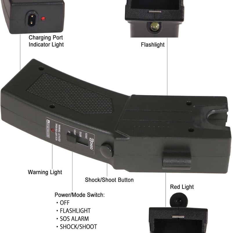 Heavy Duty Stun Gun with LED Flashlight & Safety Switch