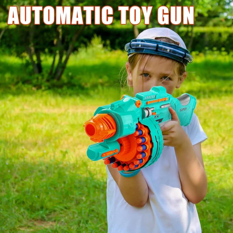Automatic Electric Foam Blaster Toy Gun with 200 Bullets - Birthday Gift for Boys
