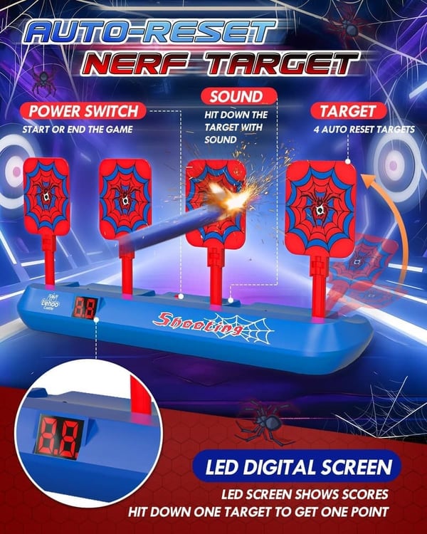 Electronic Shooting Target for Nerf Guns - Auto-Reset Game for Kids