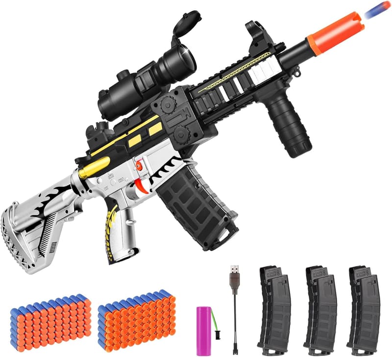 Electric Sniper Rifle Toy Gun with 120 Bullets - Indoor/Outdoor Gift for Ages 8-12