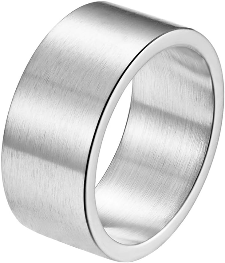 Men's Women's Matte Finish Stainless Steel Band Ring