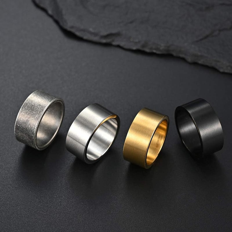 Men's Women's Matte Finish Stainless Steel Band Ring