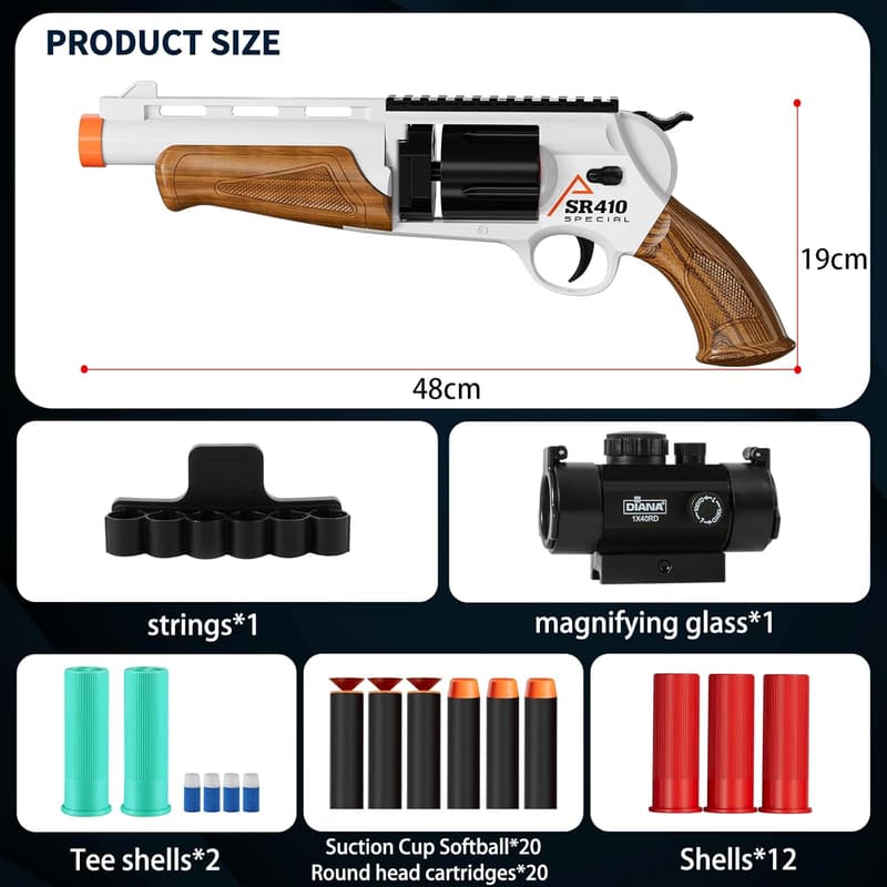 Outdoor Foam Blaster Shotgun Toy for Boys Age 8+ - Birthday Gift
