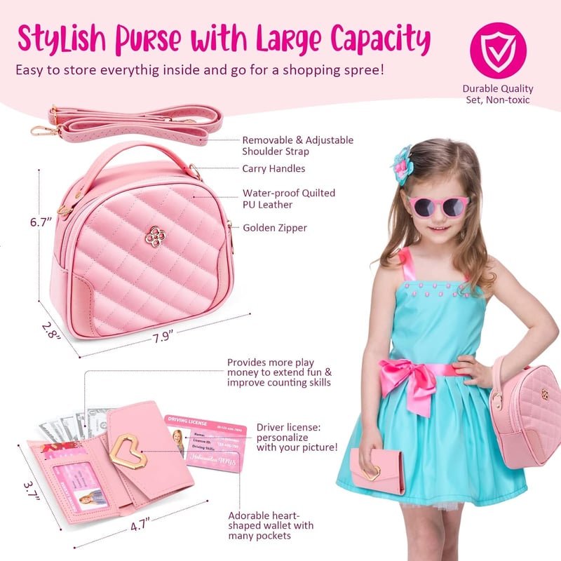 Princess Toy Purse Set for Kids - Light & Sound Accessories