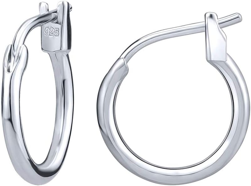 High-Polished 925 Sterling Silver Tiny Hoop Earrings