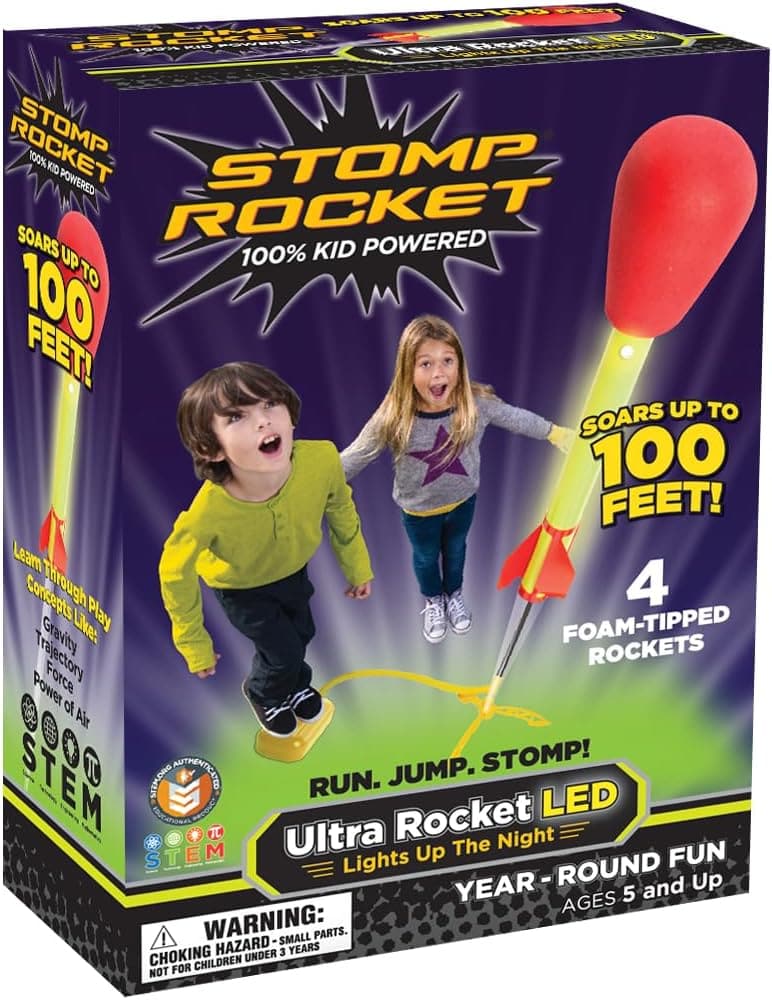 Outdoor Kids' LED Rocket Launcher with 4 Foam Rockets