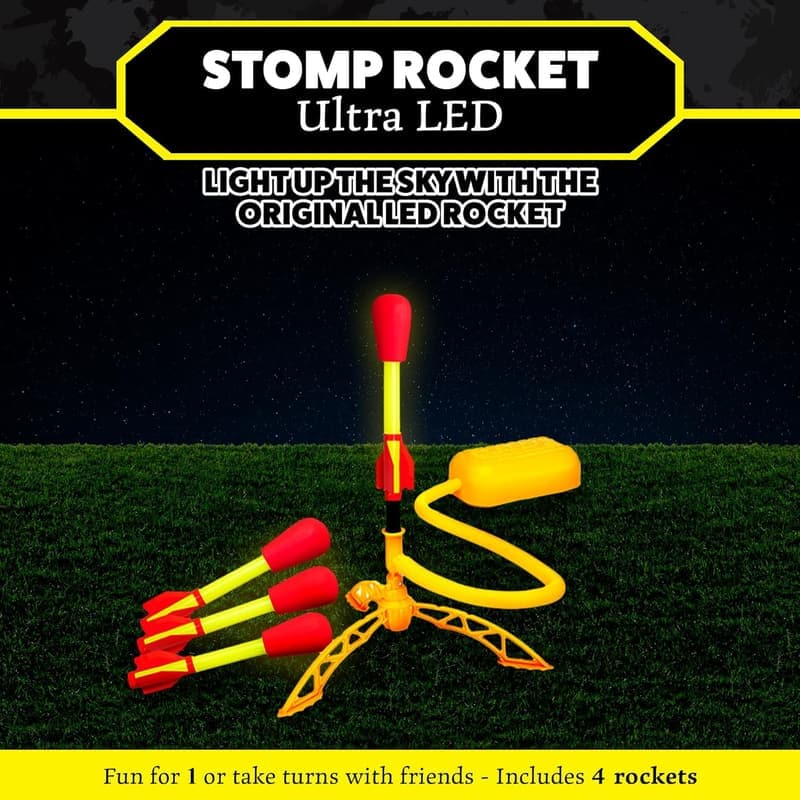 Outdoor Kids' LED Rocket Launcher with 4 Foam Rockets