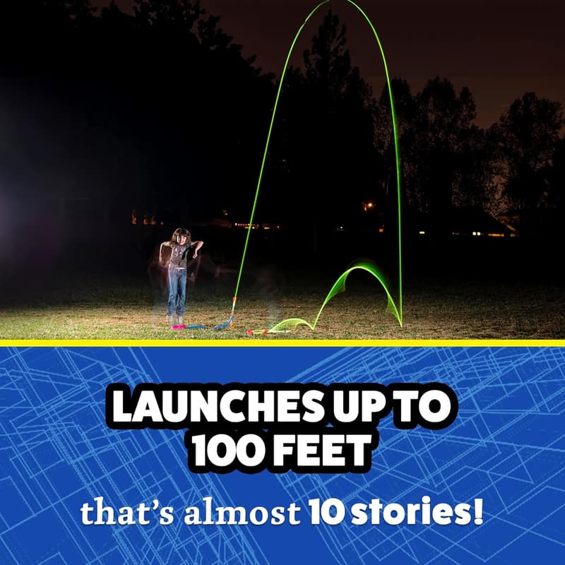 Outdoor Kids' LED Rocket Launcher with 4 Foam Rockets