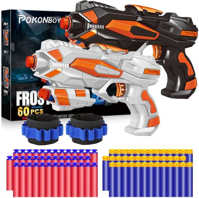 Kids' Birthday Blaster Gun Set with 60 Foam Darts and Wristbands