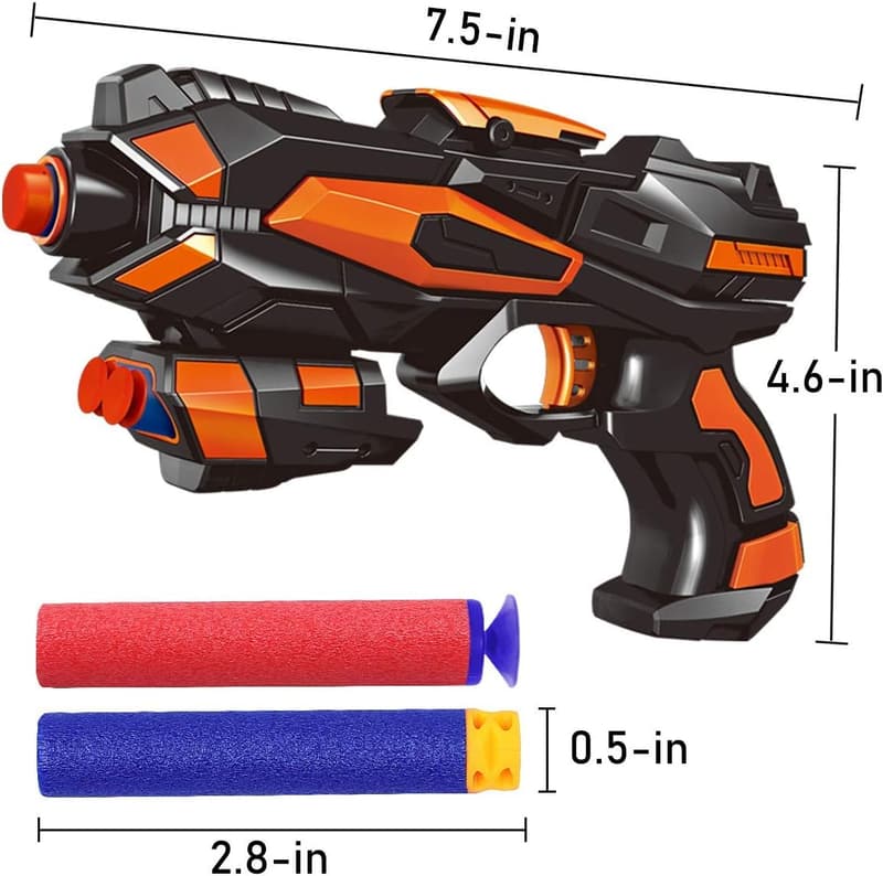 Kids' Birthday Blaster Gun Set with 60 Foam Darts and Wristbands